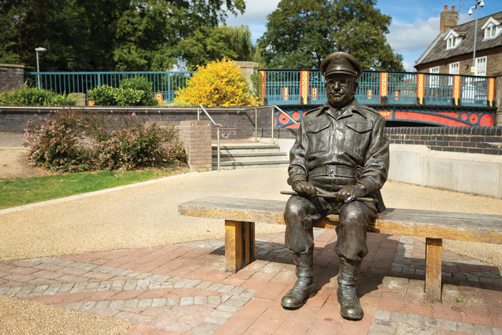 Captain Mainwaring statue in Thetford