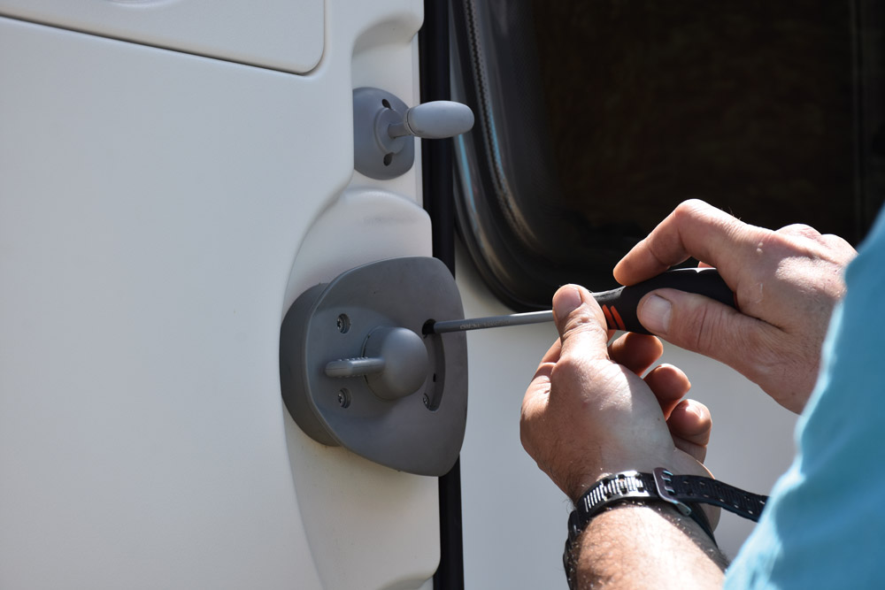 Caravan door lock repairs - stage 1