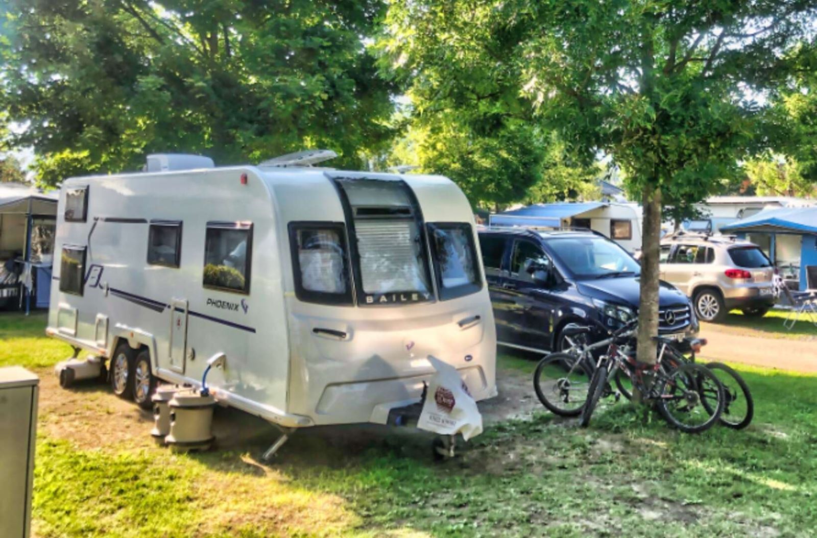 A caravan with bikes